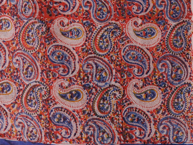 Printed paisley saree fabric